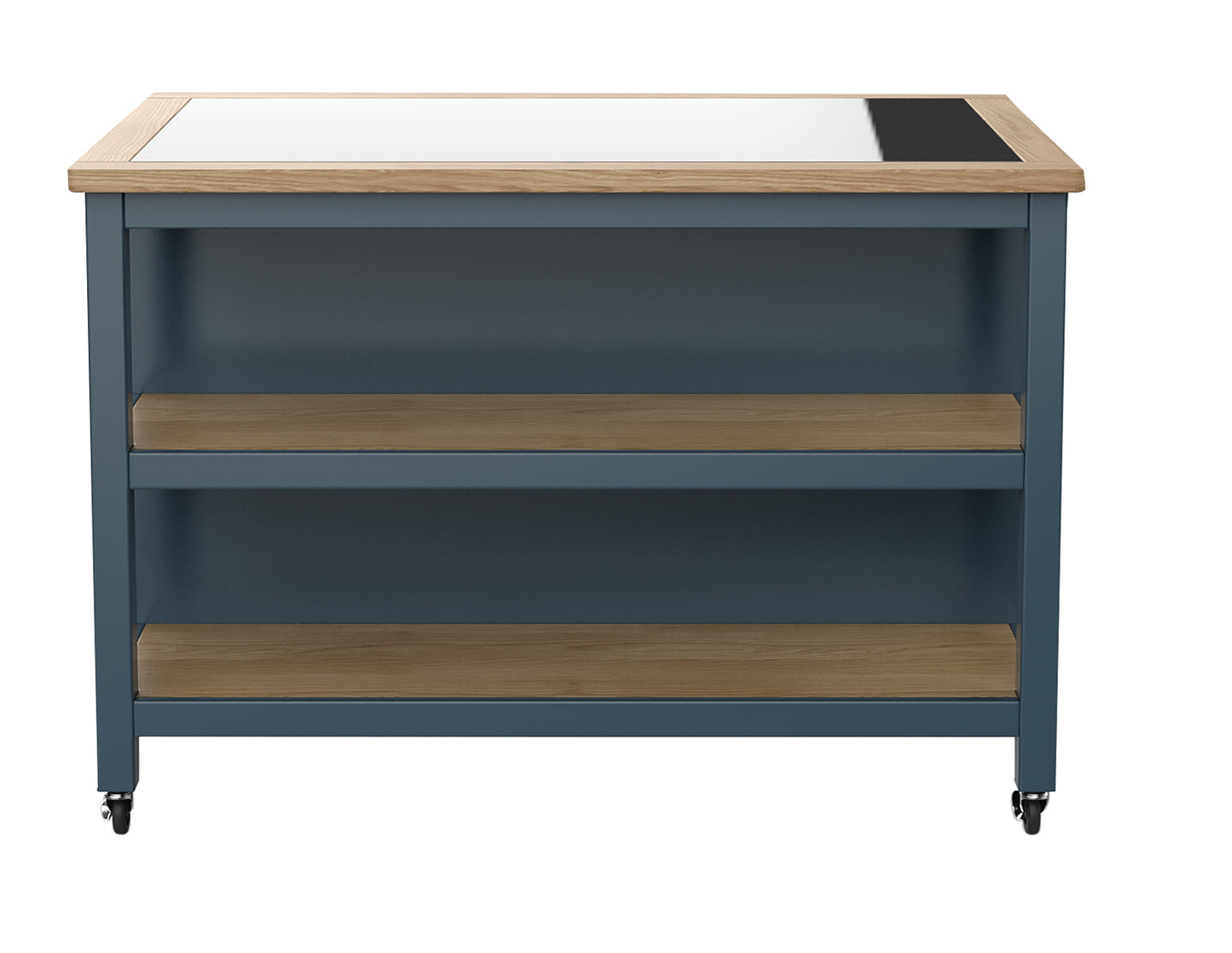 Kitchen Island (Blue) Open with Breakfast Bar : 