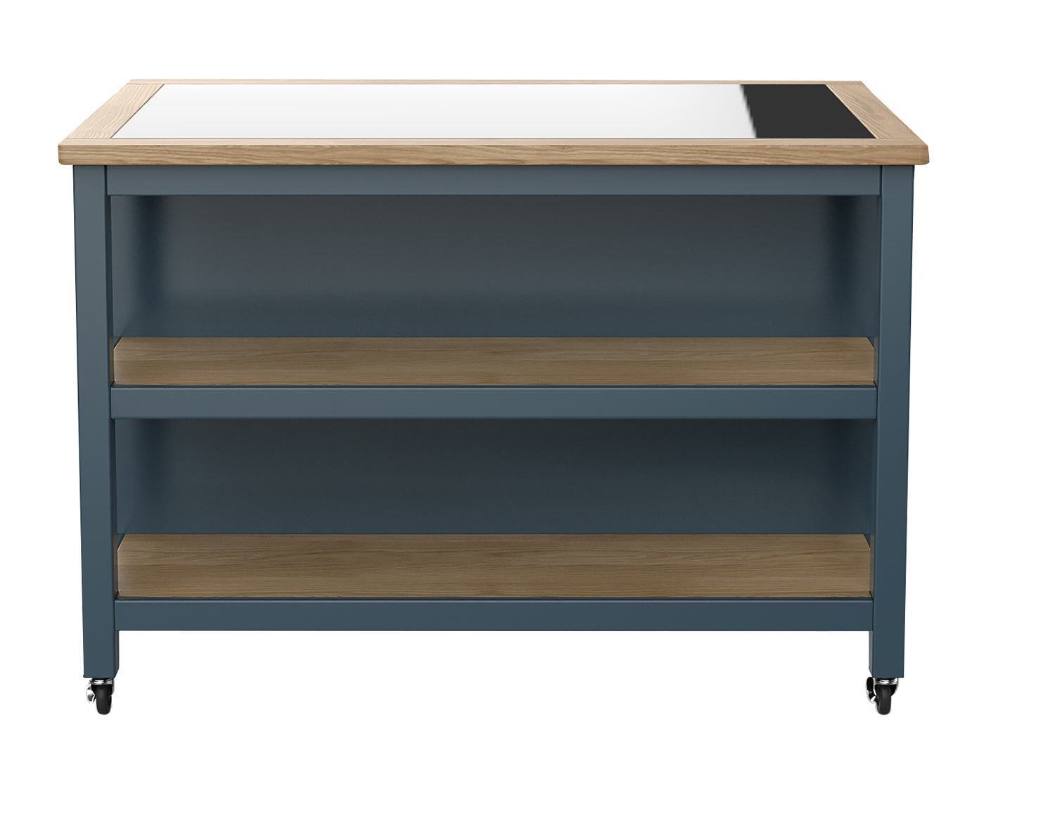 Kitchen Island (Blue) Open with Breakfast Bar : 