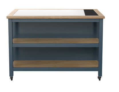 Kitchen Island (Blue) Open with Breakfast Bar : 