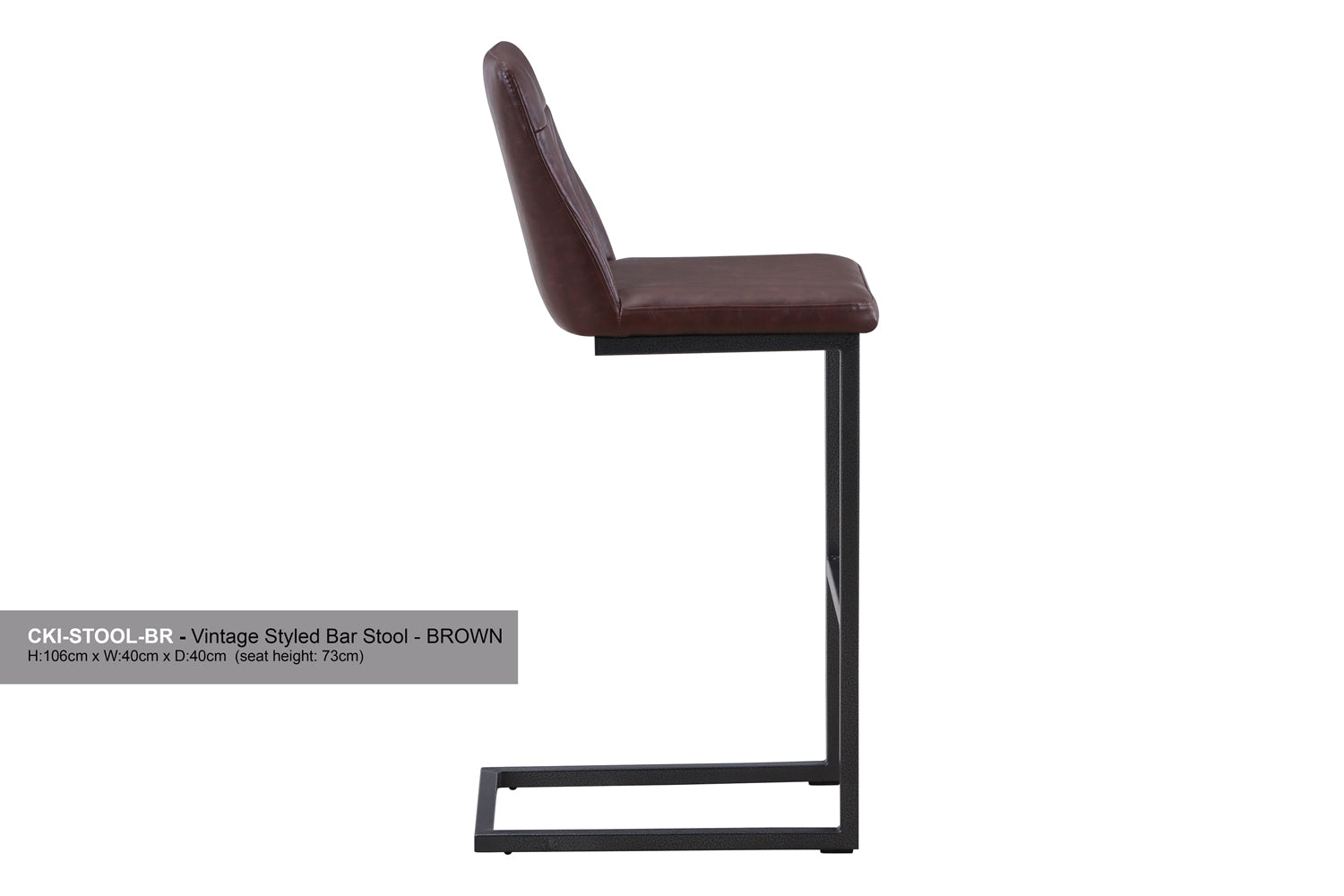 Vintage Brown Leather Bar Stool (Pack of Two) :  Reclaimed Range, Brown Leather, Steel Framed Bar Stool With Antiqued, Distressed Leather, stylish