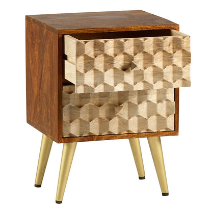 2 DRAWER SIDE TABLE