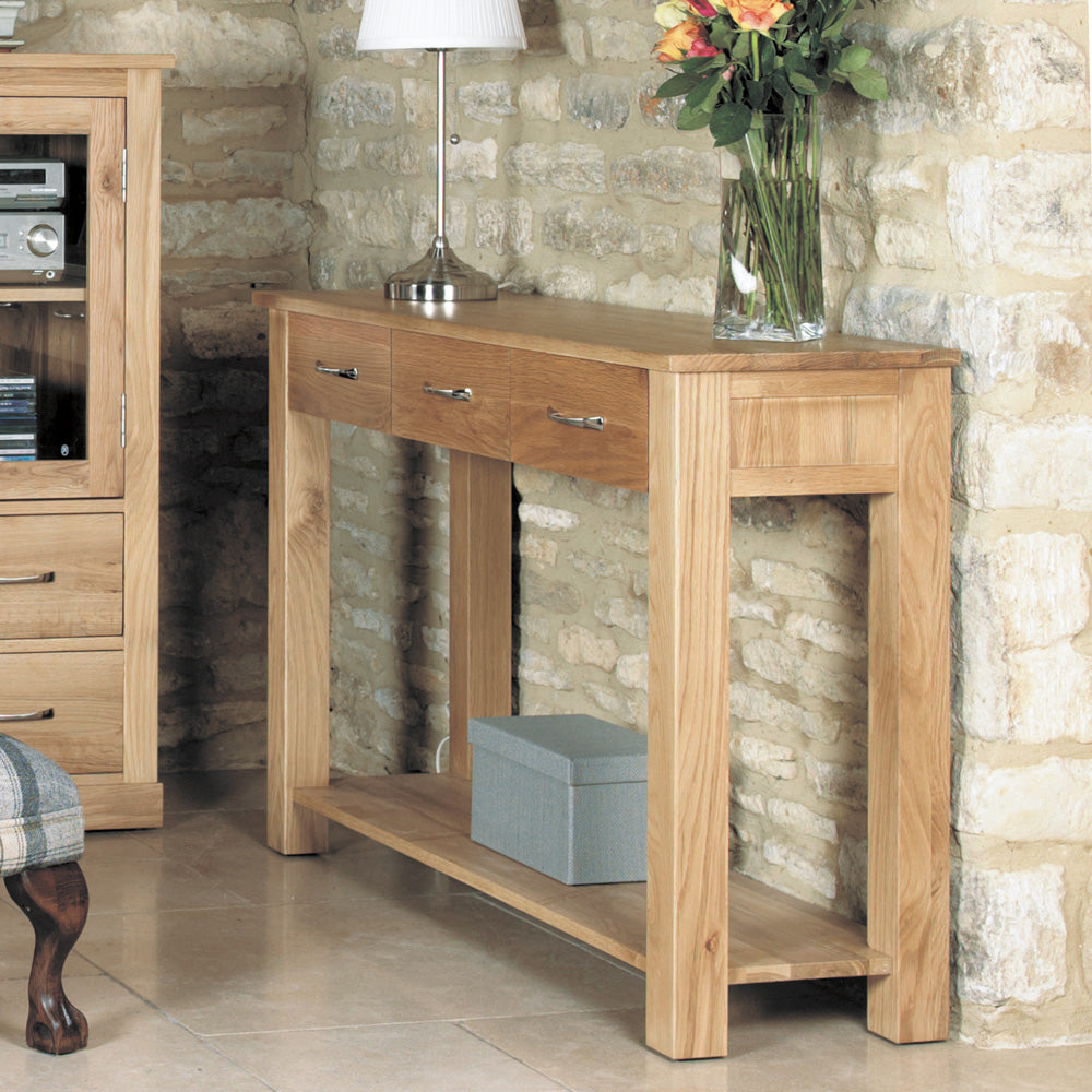 Oak Console Table :  Oak console table. Quality furniture solutions for contemporary living. Part of the  Oak dining room furniture range.