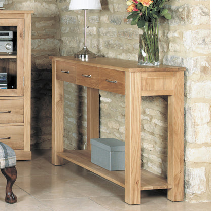 Oak Console Table :  Oak console table. Quality furniture solutions for contemporary living. Part of the  Oak dining room furniture range.
