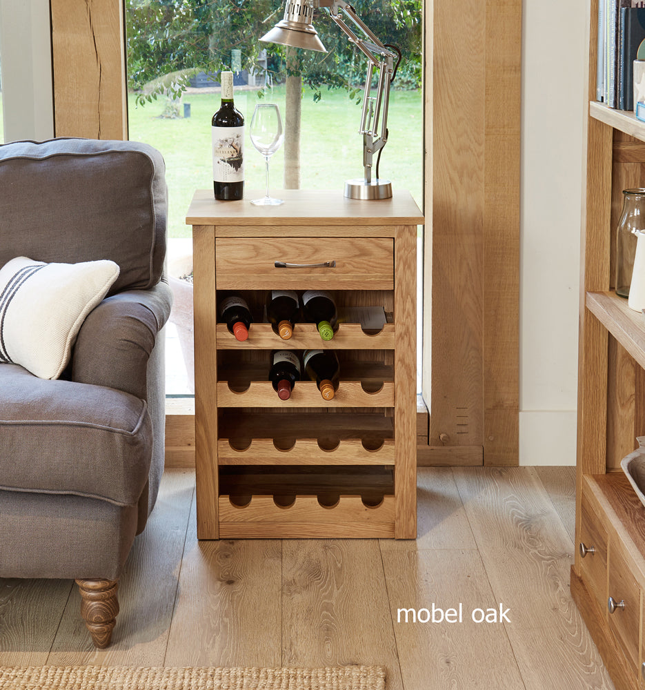 Oak Wine Rack Lamp Table :  oak 16 bottle wine rack / lamp table. Stylish storage solutions for contemporary dining. Part of the  Oak furniture range.