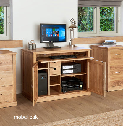 Oak Hidden Home Office :  Oak Hidden Home Office computer desk. This stylish desk is designed to hide away all your computer equipment. Part of the  Oak home office furniture range.