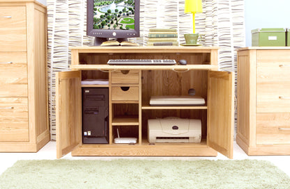 Oak Hidden Home Office :  Oak Hidden Home Office computer desk. This stylish desk is designed to hide away all your computer equipment. Part of the  Oak home office furniture range.