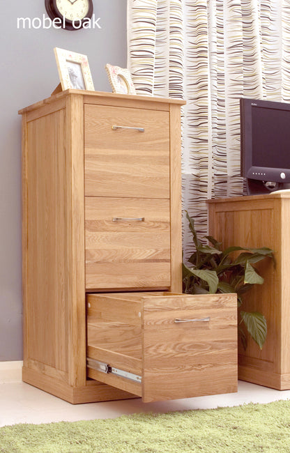 Oak 3 Drawer Filing Cabinet :  Oak three drawer filing cabinet. Stylish storage solutions for contemporary living. Part of the  Oak home office furniture range.