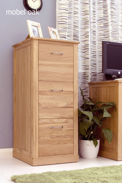 Oak 3 Drawer Filing Cabinet :  Oak three drawer filing cabinet. Stylish storage solutions for contemporary living. Part of the  Oak home office furniture range.