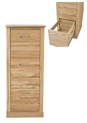 Oak 3 Drawer Filing Cabinet :  Oak three drawer filing cabinet. Stylish storage solutions for contemporary living. Part of the  Oak home office furniture range.