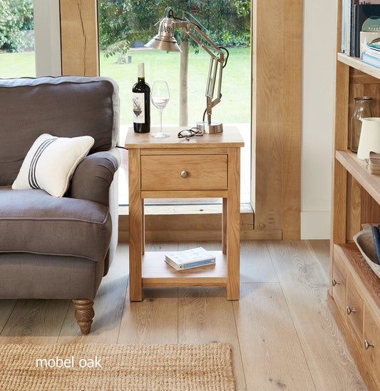 Oak One Drawer Lamp Table :  Oak one drawer lamp table. Stylish solutions for contemporary living. Part of the  Oak living room furniture range.