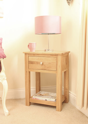 Oak One Drawer Lamp Table :  Oak one drawer lamp table. Stylish solutions for contemporary living. Part of the  Oak living room furniture range.