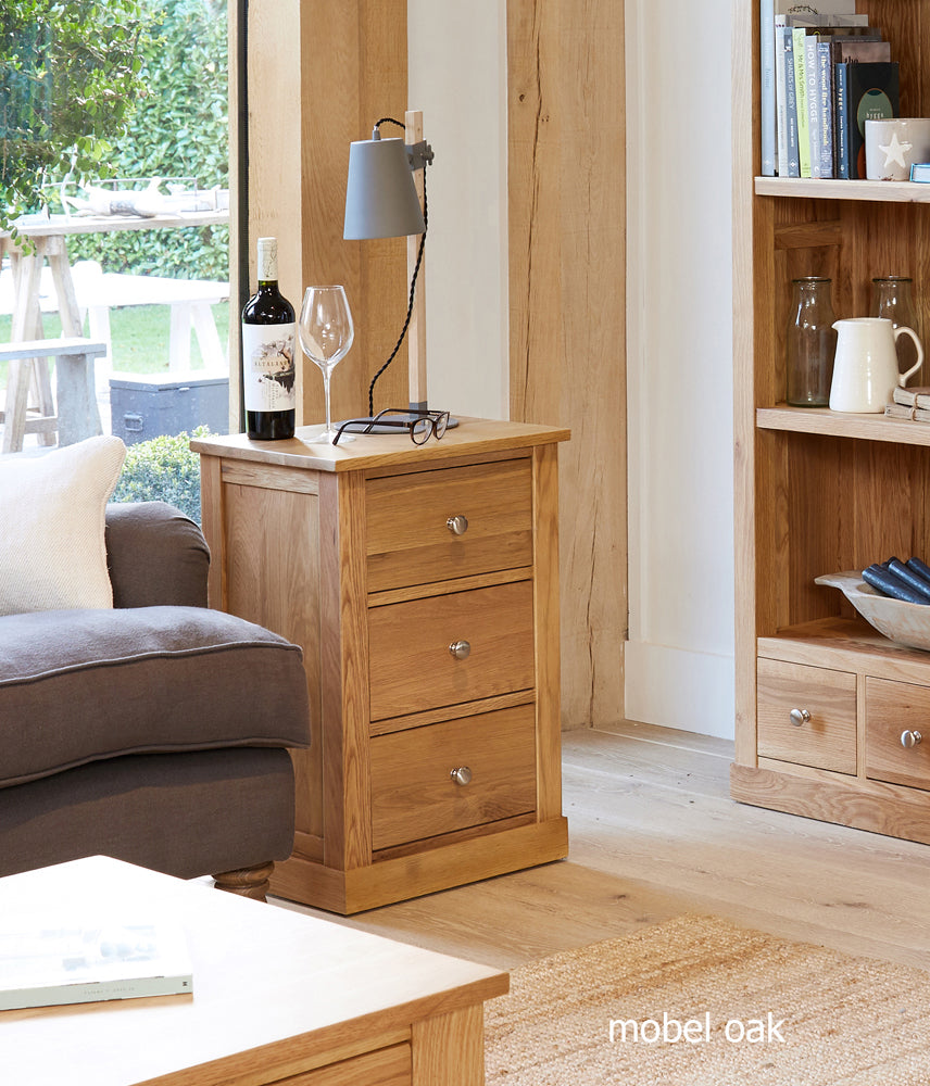Oak Three Drawer Lamp Table :  Oak three drawer lamp table. Stylish solutions for contemporary living. Part of the  Oak living room furniture range.
