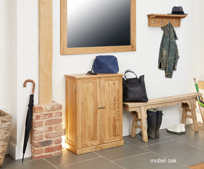 Oak Shoe Cupboard :  Oak shoe cupboard. Stylish storage solutions for contemporary living. Part of the  Oak hall furniture range.