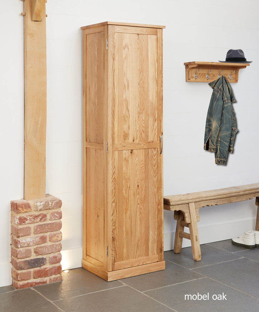 Oak Tall Shoe Cupboard :  Oak tall alcove shoe storage cupboard. Stylish storage solutions for contemporary living. Part of the  Oak hall furniture range.