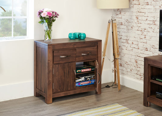 Walnut Small Sideboard : Walnut small two drawer sideboard. Quality storage solutions for contemporary living. Part of the walnut dining room furniture range.