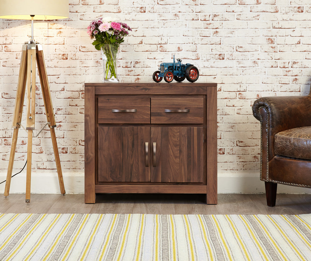 Walnut Small Sideboard : Walnut small two drawer sideboard. Quality storage solutions for contemporary living. Part of the walnut dining room furniture range.