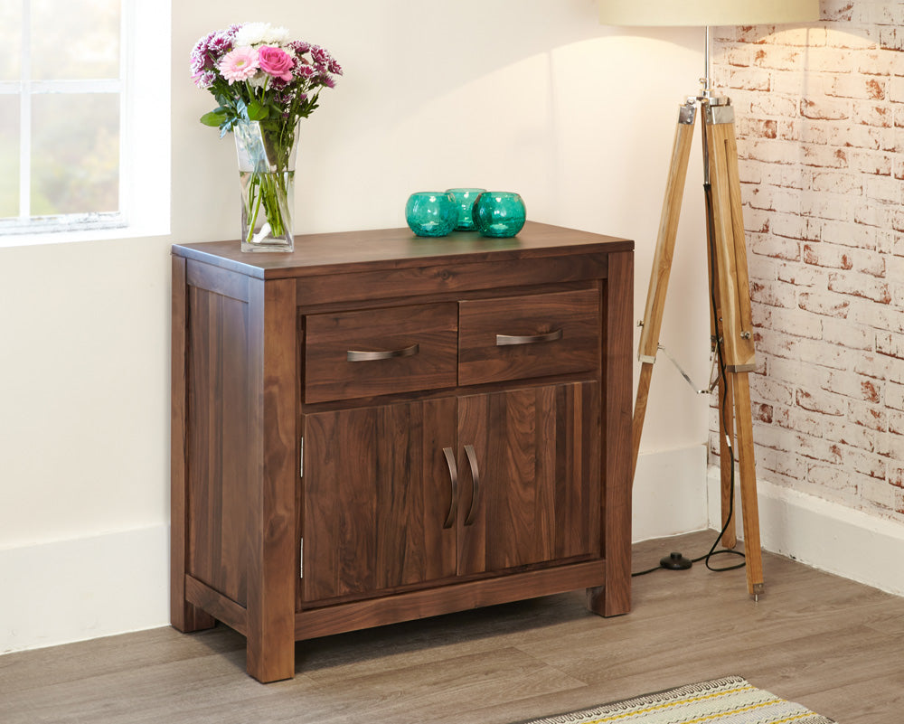 Walnut Small Sideboard : Walnut small two drawer sideboard. Quality storage solutions for contemporary living. Part of the walnut dining room furniture range.