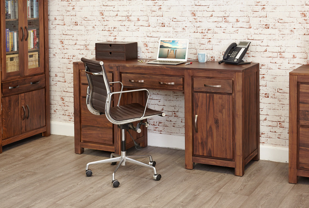 Walnut Twin Pedestal Computer Desk : Walnut large twin pedestal computer desk. Stylish solutions for contemporary living. Part of the walnut home office furniture range.