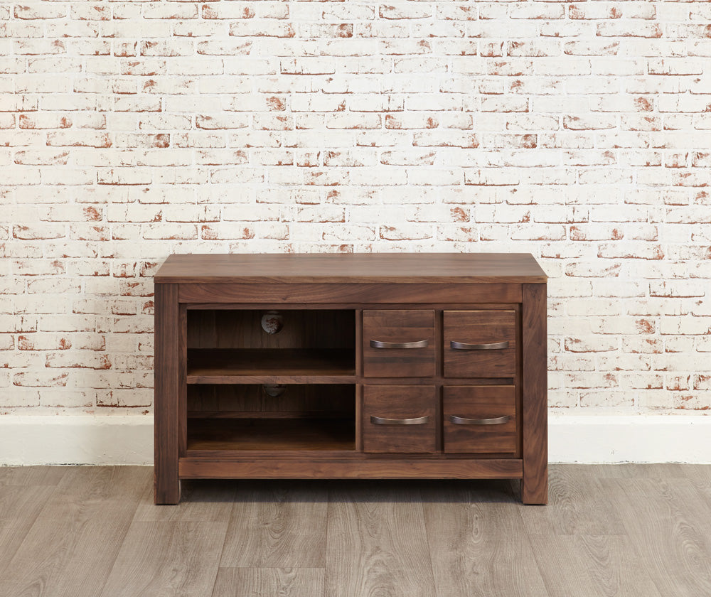 Walnut Four Drawer Television Cabinet : Walnut four drawer TV cabinet. Stylish solutions for contemporary living. Part of the Walnut living room furniture range.