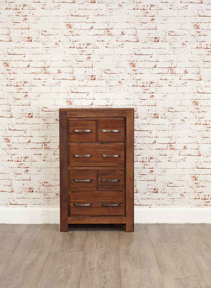 DVD / CD Storage Chest :  solid walnut DVD and CD storage chest with drawers. Stylish solutions for contemporary living. Part of the  Oak living room furniture range.