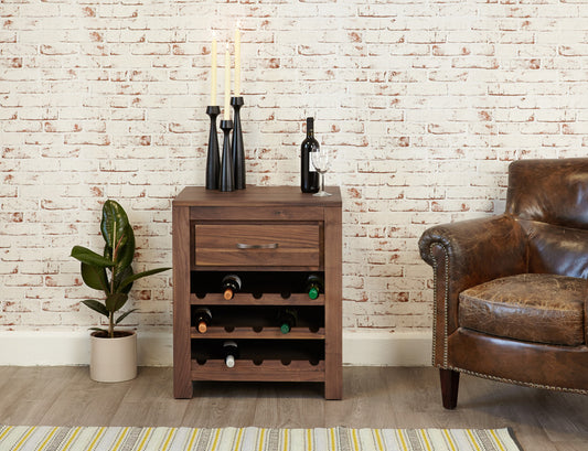 Wine Rack Lamp Table :  walnut wine rack / lamp table. Stylish storage solutions for contemporary dining. Part of the  Walnut furniture range.
