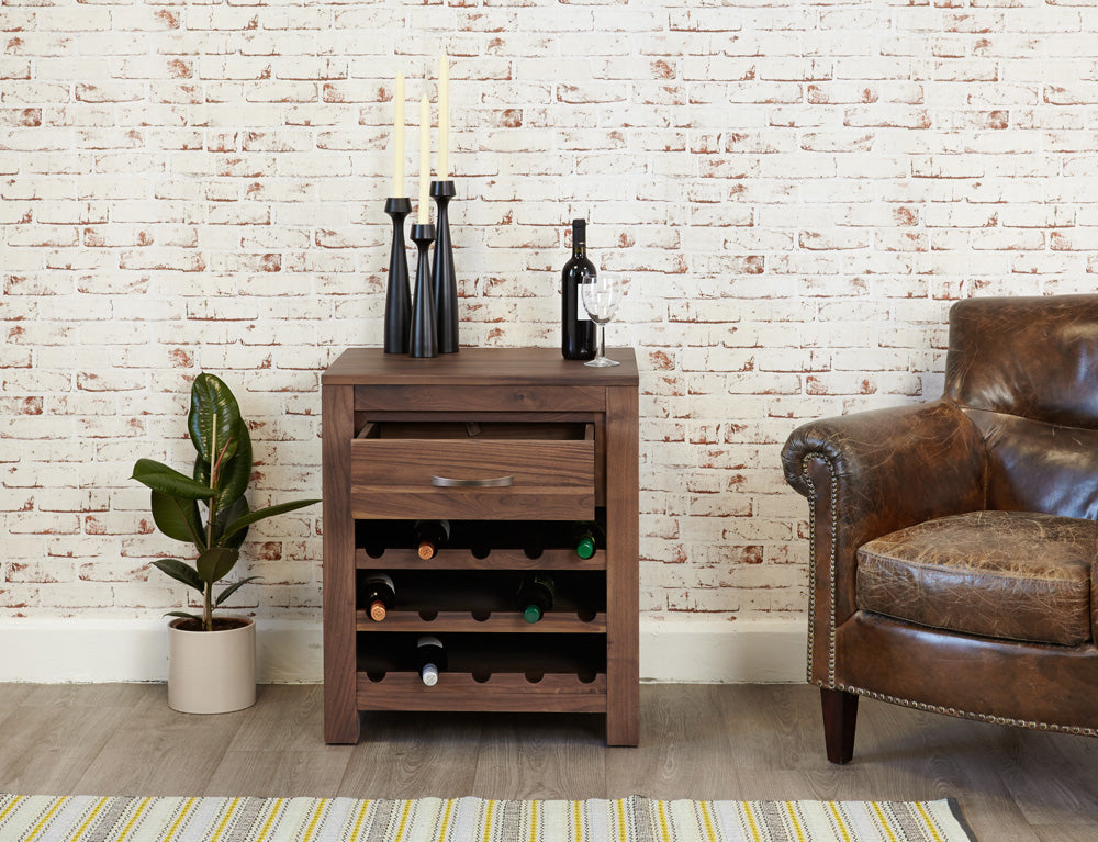 Wine Rack Lamp Table :  walnut wine rack / lamp table. Stylish storage solutions for contemporary dining. Part of the  Walnut furniture range.
