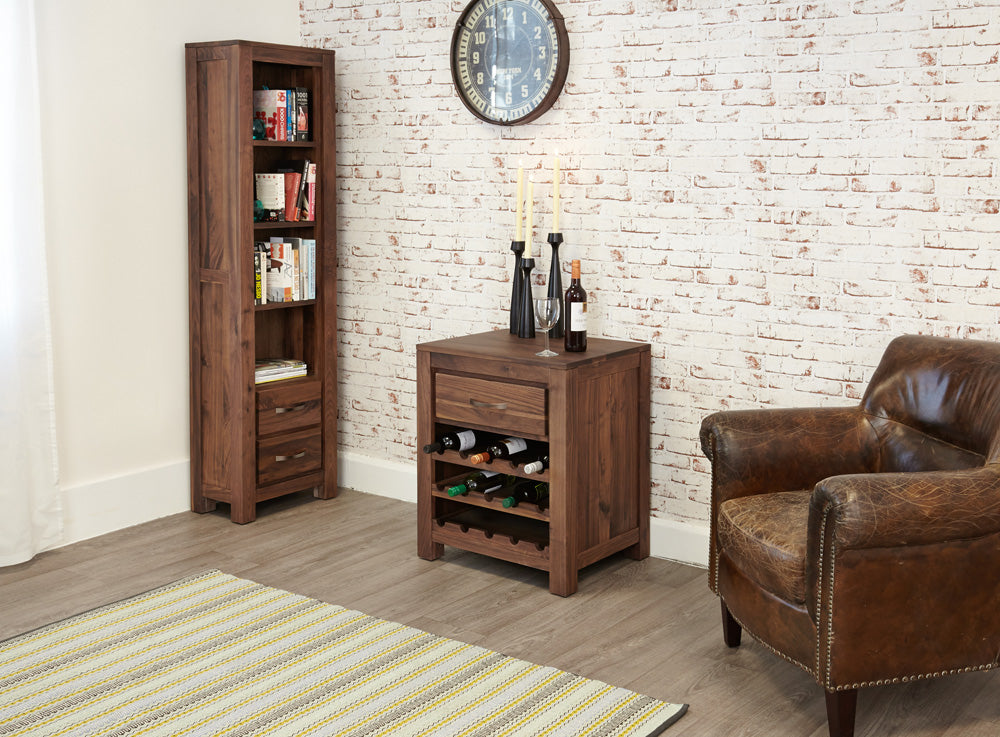 Wine Rack Lamp Table :  walnut wine rack / lamp table. Stylish storage solutions for contemporary dining. Part of the  Walnut furniture range.