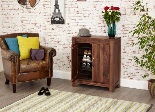 Walnut Shoe Cupboard : Walnut shoe cupboard. Stylish storage solutions for contemporary living. Part of the walnut hall furniture range.