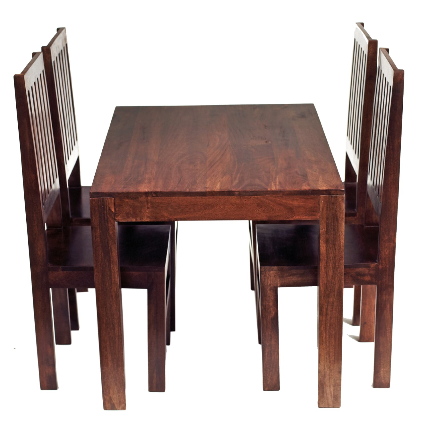DARK MANGO 4FT DINING SET WITH WOODEN CHAIRS