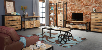 INDUSTRIAL CART COFFEE TABLE