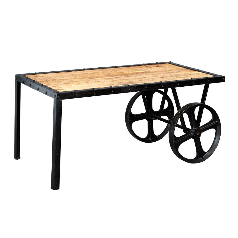 INDUSTRIAL CART COFFEE TABLE