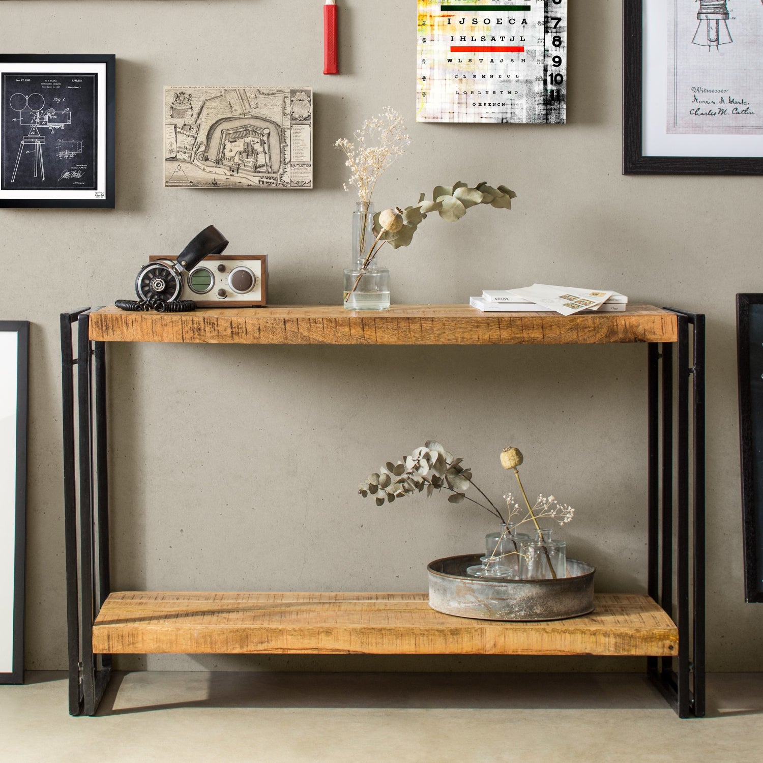 INDUSTRIAL CONSOLE TABLE 