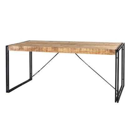 INDUSTRIAL METAL & WOOD DINING TABLE - MEDIUM