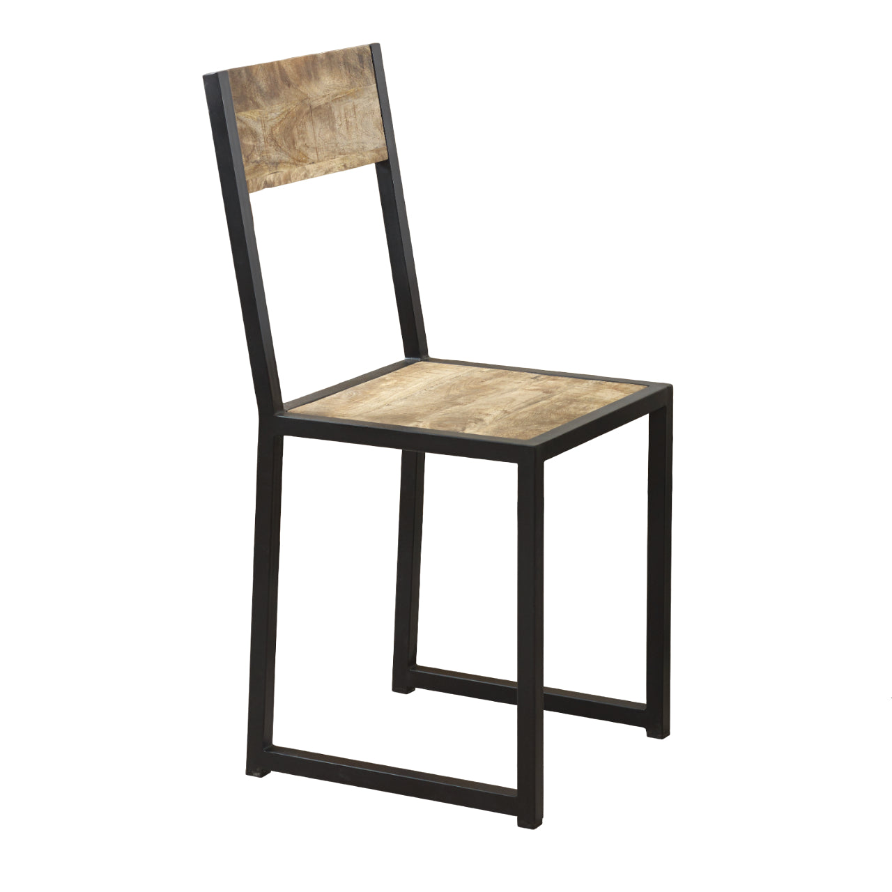 INDUSTRIAL METAL & WOOD DINING CHAIR 
