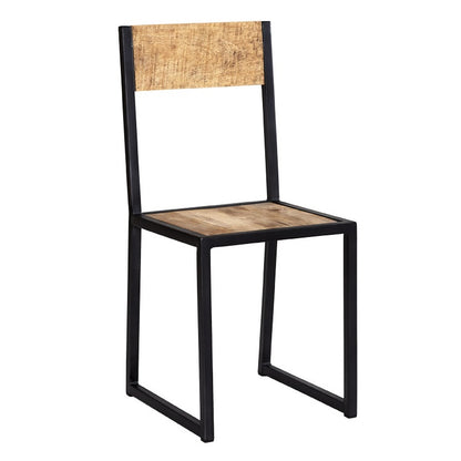 INDUSTRIAL METAL & WOOD DINING CHAIR 