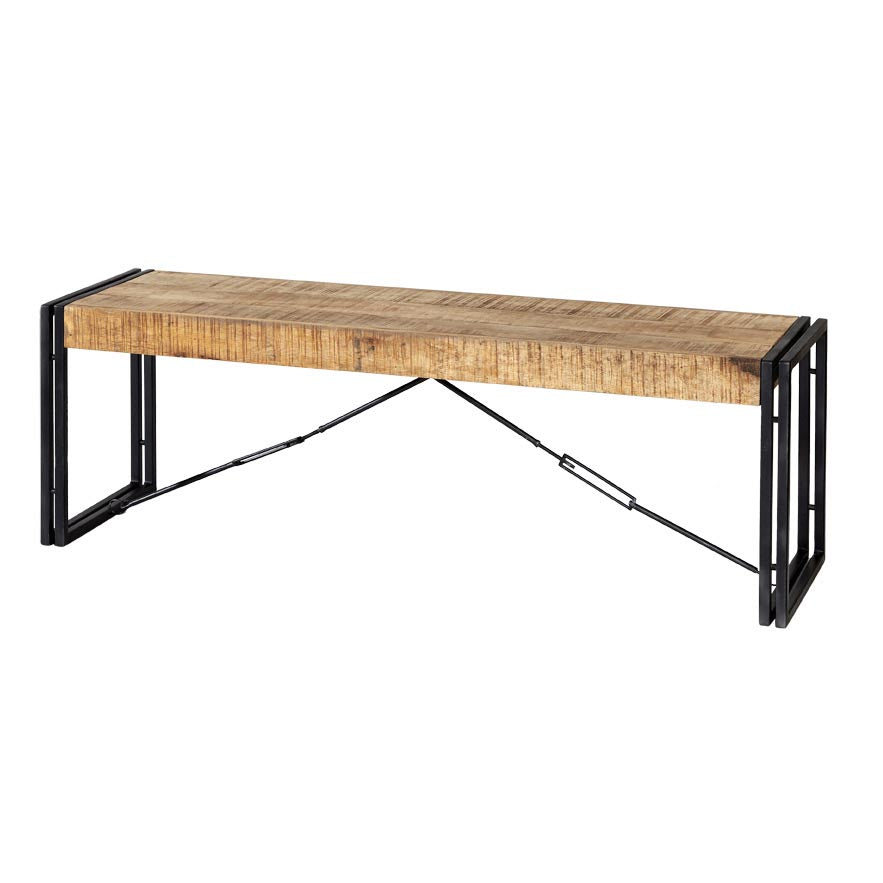 INDUSTRIAL METAL & WOOD BENCH 