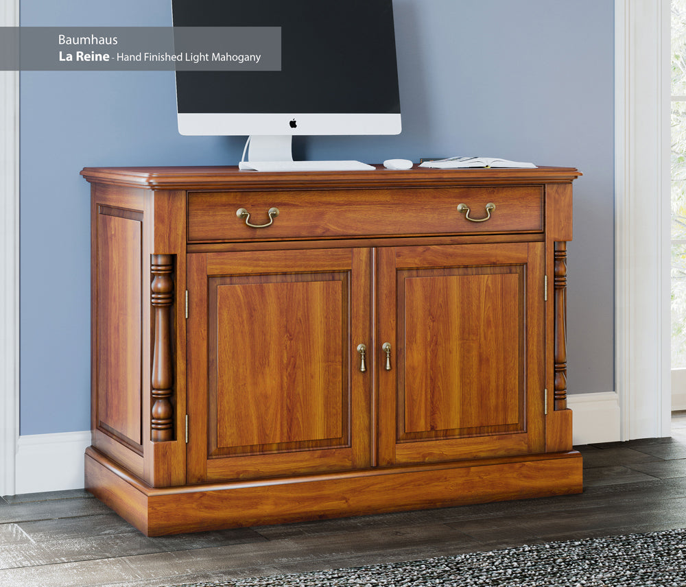 Hidden Home Office Desk : , Tea Brown, Light Brown antique distressed  mahogany Hidden Home Office computer desk. This stylish desk is designed to hide away all your computer equipment. Part of the Baqumhaus Mahogany home office furniture range.