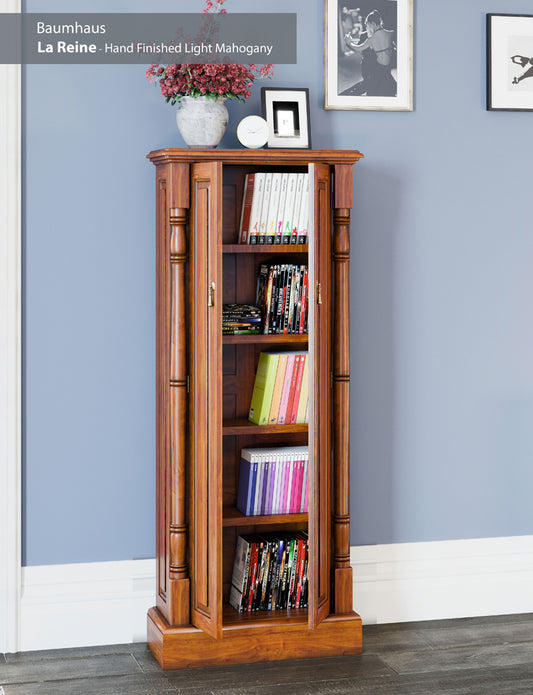 DVD / CD Storage Cupboard : , Tea Brown, Light Brown antique distressed  mahogany two door DVD and CD storage cabinet. Stylish solutions for traditional living. Part of the stunning  furniture collection.