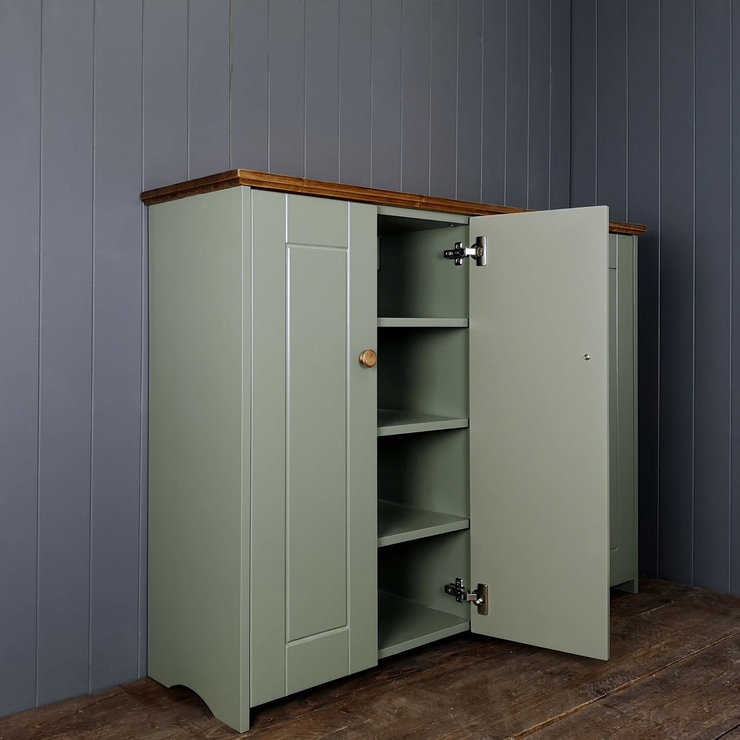 Large Country Storage Cabinet with 4 shelves