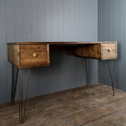 Mid Century Style Hand Crafted Solid Wood Desk