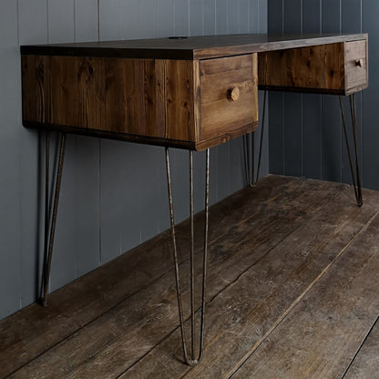 Mid Century Style Hand Crafted Solid Wood Desk