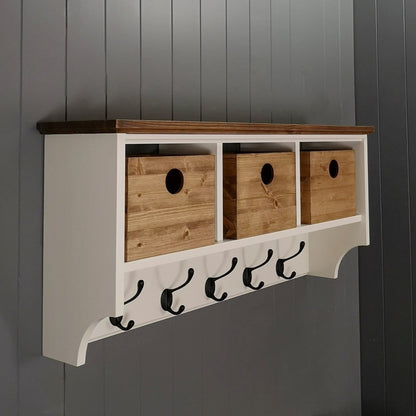 Shoe bench coat rack hallway set with large storage basket & storage box baskets