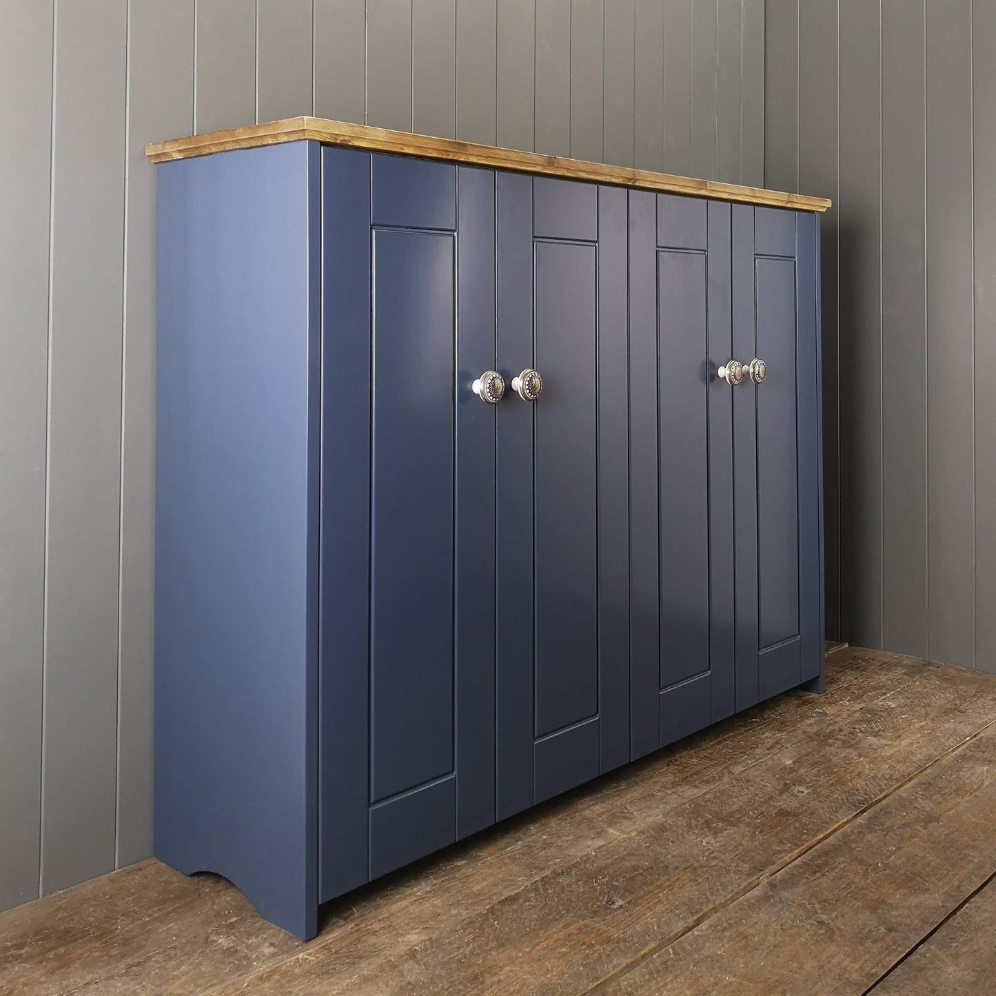 Large Country Storage Cabinet with 4 shelves