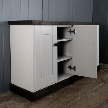 Large Rustic Shoe Cupboard with 3 Shelves