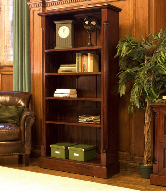 Tall Open Bookcase :  large Mahogany bookcase. Quality storage solutions for traditional or contemporary living. Part of the  living room furniture range.