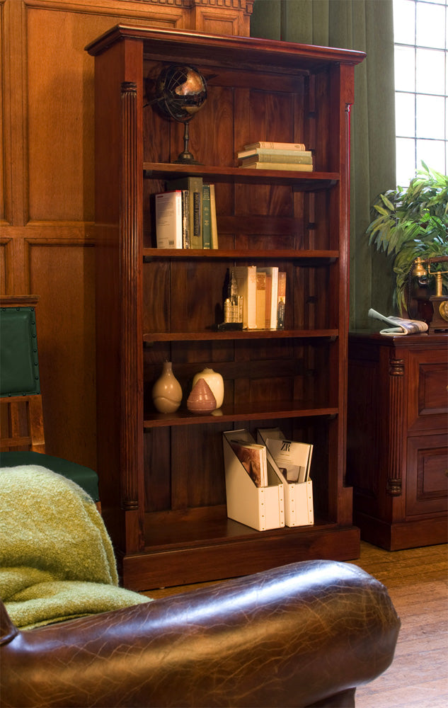 Tall Open Bookcase :  large Mahogany bookcase. Quality storage solutions for traditional or contemporary living. Part of the  living room furniture range.