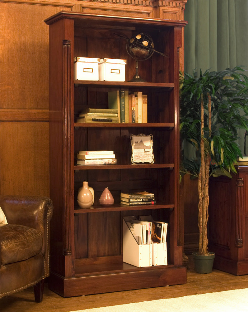 Tall Open Bookcase :  large Mahogany bookcase. Quality storage solutions for traditional or contemporary living. Part of the  living room furniture range.