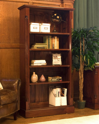 Tall Open Bookcase :  large Mahogany bookcase. Quality storage solutions for traditional or contemporary living. Part of the  living room furniture range.