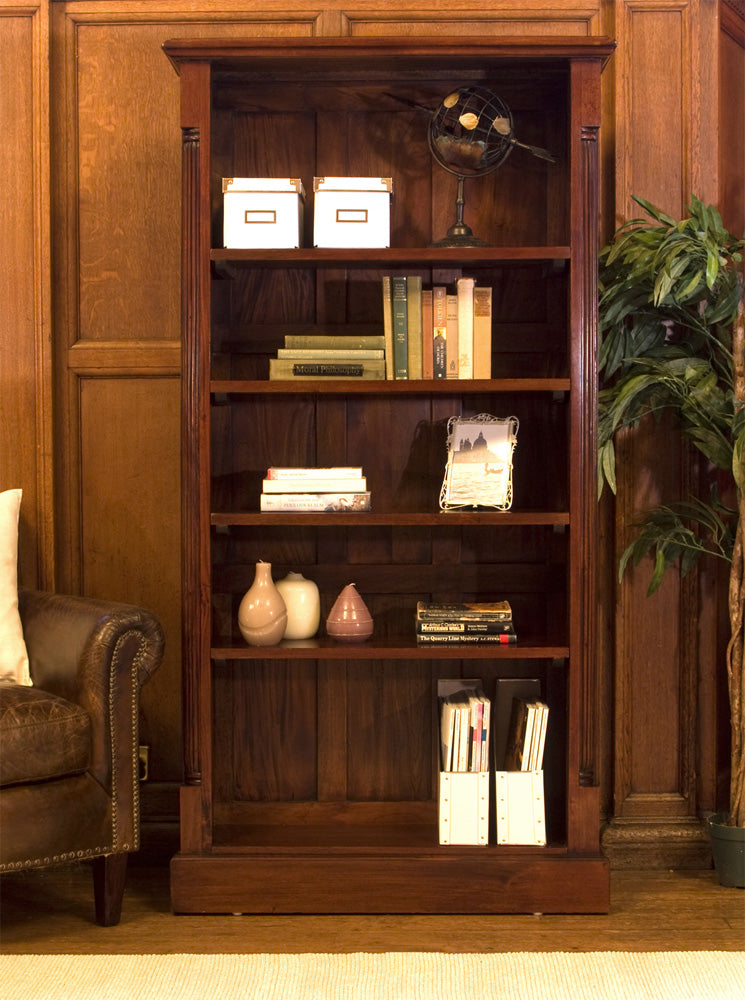 Tall Open Bookcase :  large Mahogany bookcase. Quality storage solutions for traditional or contemporary living. Part of the  living room furniture range.