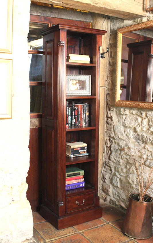Narrow Alcove Bookcase :  alcove Mahogany bookcase. Quality storage solutions for traditional or contemporary living. Part of the  living room furniture range.